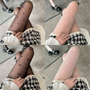 Polka Dot Bow-knot Stockings Lace Mesh Fishnet Pantyhose Stocking socks for Women