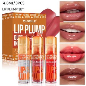 MOLISAN ใช้งานได้ยาวนาน ลิปกลอสแบบกระจก กลิ่นผลไม้ ผิวโปร่งใส ลิปสติกเจลลี่ ชุดเพิ่มความอวบอิ่มให้ริมฝีปาก นุ่มนวล ลิปสติกให้ความชุ่มชื้น ผู้หญิง