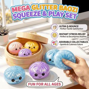 Crystal Squeeze Bun Stress Relief Toy Sensory Toy Kids Steamed Stuffed Squishy Food Decompression Squeezing Fidget Toys
