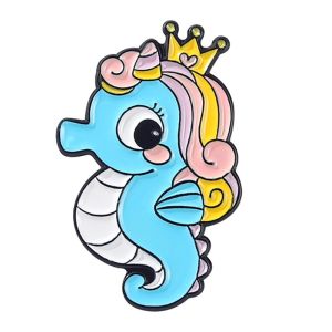 Marine Life Enaml Pin Sea Hippocampus Starfish Shark Brooches Cute Lapel Pins Badge Jewelry Accessories Gift for Friends