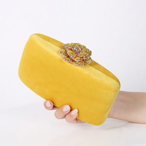Velvet Clutch Bag for Women Luxury Designer Purse and Handbag Diamond Flower Lock Elegant Evening Bag Wedding Clutch