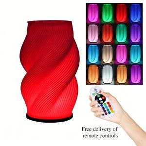 CHANBAEK 3D Printing LED Desk Lamp Dimmable Minimalist Vase Table Lamp Romantic USB Powered Decorative Desk Lamp Bedroom
