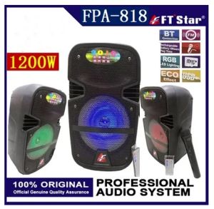 Megapro FTStar FPA-818 Portable Bluetooth Trolley Speaker with Microphone