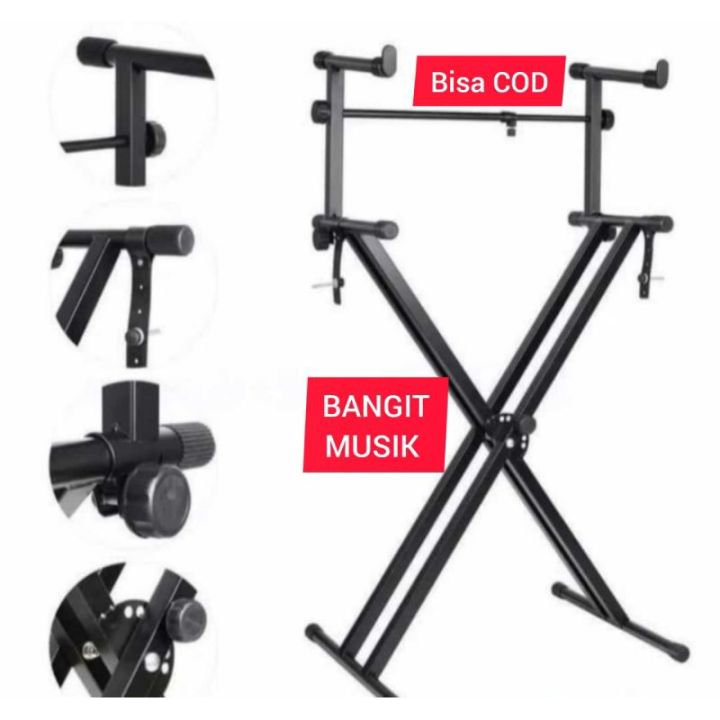 STAND KEYBOARD SUSUN DOBEL 2 TINGKAT STAND KEYBOARD DUA SUSUN DOUBLE
