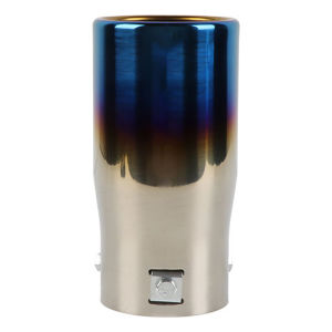 JDMGRAM Stainless Steel Car Exhaust Muffler Tip Pipe 63mm Universal Stainless Steel Auto Exhaust Pipe Racing Round Titanium Blue Tail Throat Automobile Accessories