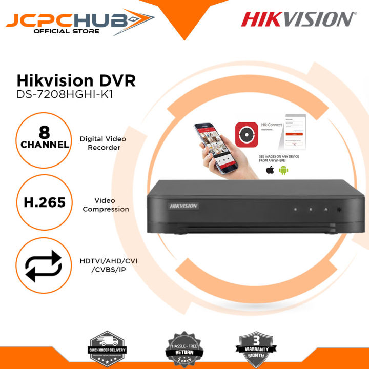 Hikvision DVR Channel DS-7208HGHI-K1 TURBO HD DVR Digital Video Recorder  8CH 1080P Lazada PH