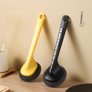 Replaceable Pot Brush Scrubber Removable Brush Head Workers Kitchen No Damage To The Coating Of Pots And Pans Cleaning Brush Multifunctional Cleaning Easy To Use