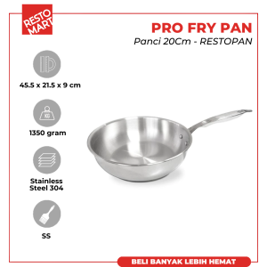 Pro Fry Pan 20 cm RESTOPAN by SUPRA Stainless 304 (1011483)(F9)