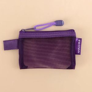 Zipper WomenS Mesh Makeup Cosmetic Bag Coin Purse Wallet Small Earphone Lipsticks Storage Organizer Pouch Case