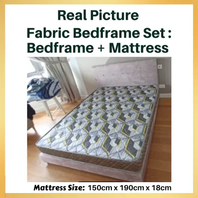 Basic Queen Bedframe / Pu leather / Fabric