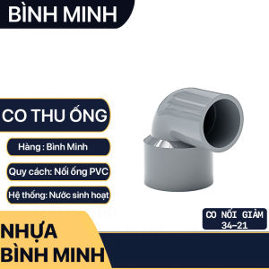 Co Thu 90 Nối Ống Nước Co Nhựa Thu PVC BÌNH MINH Hai Đầu Dán Ống Phi 21 27 34