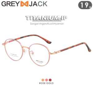 Grey Jack Frame Kacamata Bahan Titanium Ringan Bulat Antiradiasi Blueray Photocromic T 77026