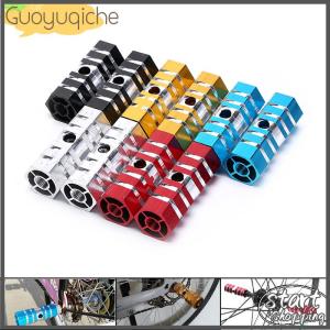 【Guoyuqiche】 2PCS Bike Pedals Aluminum Alloy Axles BMX MTB Pedal Bicycle Stunt Foot Pegs