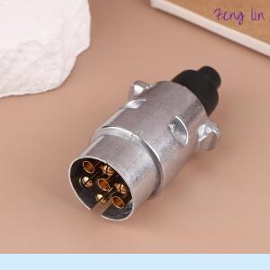 🔥🔥🔥fenglin 12V 7 Pin Trailer Plug Socket Set Aluminum Alloy Plug Trailer RV Plug Socket Car Trailer Coupling Connector EU Plug