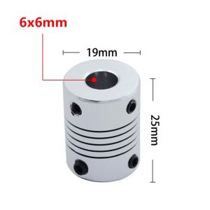 UNMEGONI 1Pcs D19xL25 Flexible Shaft Coupling 3-10mm Bore Aluminum Alloy Motor Shaft Coupler Z-Axis Jaw Shaft Coupling for CNC Machine 3D Printer