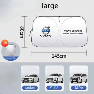 S/L 2 Sizes Thicker Foldable Car Front Windscreen Sunshade Vehicle Summer Thermal Insulation Curtain For Volvo XC60 S60 S80 XC90 V60 XC40 C40 S90 Accessories