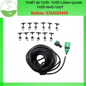 Bộ tưới nước tưới cây tự động gồm 10 đầu tưới phun sương 15m dây dẫn cùng đầy đủ phụ kiện