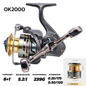 🔥2000-7000 Series🔥รอกสปินนิ่ง แขนโยกคู่โลหะทั้งหมดออกแ 8Kg Max Drag รอกสปินนิ่ง อัตราส่วน เกียร์: 5.2:1รอกตกปลา รอกเบ็ดตกปลา ลอกเบสตกปลา