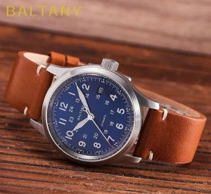 Baltany Field Watch Men S2049 10ATM Waterproof Stainless Steel 39mm Case Calendar ST2130 Automatic Mechanical Wristwatches Men
