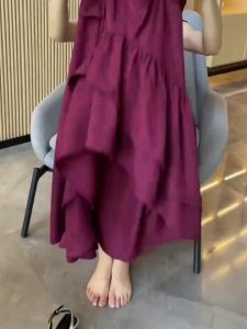 2025 Summer Trend Irregular Polka Dot Midi Skirt for Women Retro Slimming A-line Skirt New Design Elegant Ruffle