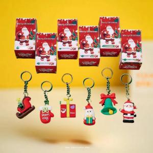 QUANSEN Christmas Series Doll Keychain Gift Box Toy Kawaii Santa Claus Xmas Tree Elk Keyring Bag Pendant Toys Christmas Gifts
