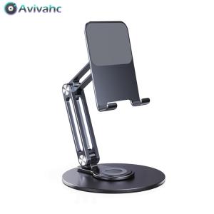 Điện thoại để bàn đứng với 360 đế xoay giá đỡ điện thoại di động xách tay kim loại kê điện thoại bàn làm việc phụ kiện