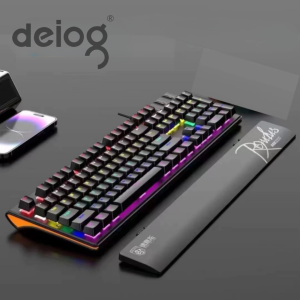 Bàn phím có dây chính hãng DEIOG DYM105 LED RGB (đen) đèn RGB nổi bật gõ êm tay kết nối ổn định phù hợp chơi game và làm việc