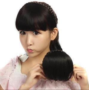 TSE Wig headband Wigs For Young Women Hair Band With Wig bangs Made With Real Hair RWP01