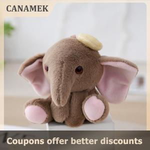 【 CANAMEK 】 Cute Elephant Stuffed Animal Plush Toy Keychain Soft Doll Car Keyring For Women Couple Children Bag Charms Pendant Birthday Gift