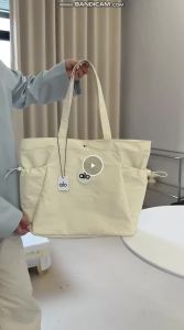 ALO Drawstring Tote Bag Women Soft Nylon Large Capacity Shoulder Bag Casual Shopping Travel Handbag