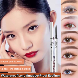 Waterproof Long Smudge-Proof Eyeliner Pencil Quick Drying Smooth Black Eyeliner Not Easy To Smudge Eye Makeup High Pigmented