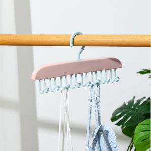 Bra Hanger For Closet Organizer 8 Hooks Non-Slip Hang On Tie Holder Closet Organizer Home Storage Tools