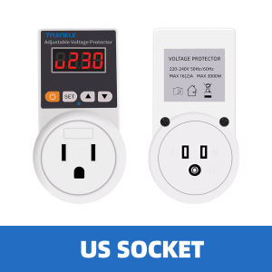 TAXNELE  Automatic Socket Voltage Protector AC 220V Adjustable 16A Power Surge Protector EU UK US Plug Socket Voltage Safe Refrigerator Protect