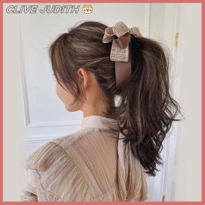 CISWGE 2022 New Ribbon Bow Banana Clip Cute Hair Pins Barrette Women Hair Accessories Fashion Solid Color Elegant Hair Claw