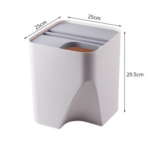 Fypo Creative Stackable Trash Bin Dry Wet Separate Dustbin Classification Rubbish Kitchen Bathroom Waterproof Garbage Can Household Recycling Bin Cleaning Tool