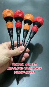 VESSEL 225 JIS Insulated Ball Grip Screwdriver with Shaft Cover Slotted (Made in Japan)