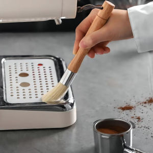 แปรง Kopi ไม้ Penggiling Pighair สำหรับผมแข็งบาร์กาแฟแปรงทำความสะอาดผงเครื่องบดถั่ว