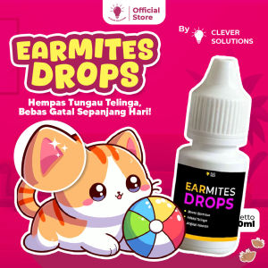 Clever Solutions - EARMITES DROPS (Obat Tetes Kutu Earmites Telinga Kucing Infeksi Gatal Iritasi Radang Telinga) [Vet Pet Otic Olive Care Koinami Babah Cat House]