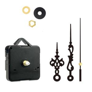 7Pieces Quartzs Clock Movement Repair Tool Kits with Elegant Black Designs Clock Mechanism and Hands for Home Office Use