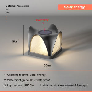 Outdoor Waterproof Solar Pillar Lights LED Wall Lamp Home Decor Solar Energy Super Bright Villa Lighting Door Modern Gate Garden