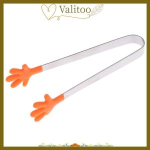 [Valitoo] Silicone Stainless Steel Cooking Kitchen Ice Tong Food BBQ Salad Hand Clip