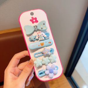Ready Stock 6Pcs Set Sanrio Cartoon Childrens Hair Clip Kuromi Cinnamoroll Melody Hair Clip Girls Bangs Side Hair Clip Hair Accessory
