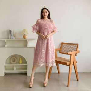 Dress ARABELLA Brukat Cantik Terbaru Dress Kondangan Dress Natal Wanita Cantik Termurah Bisa COD