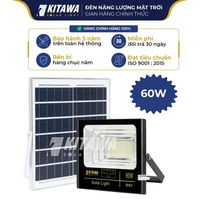[VOUCHER 10%] Đèn Pha Năng Lượng Mặt Trời Kitawa 60w Chiếu Sáng Hiệu Quả Bảo Hành 5 Năm Chống Nước Ip67 - Sản Phẩm Chính Hãng