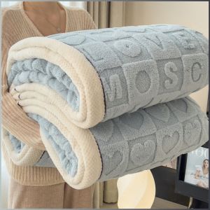 Coral Velvet Blanket Napping Blanket Air Conditioning Sofa Keep Warm Multi-purpose Bed Leisure Home