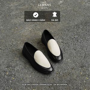 Giày lười Slip on Loafer nam Lemans SL03.2 - da bò - đế thơm êm chân bảo hành 24 tháng