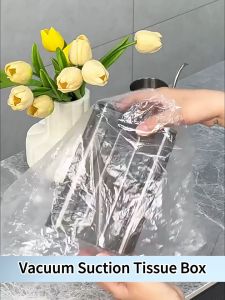[SG Stock] Suction Cup Tissue Box Holder❤️No Drill Wall Mounted Tissue Holder/Paper Holder Wipes Box /Reusable movable