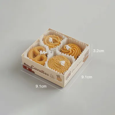 SG Specool® 4pcs/Set Cookie-shape Scented Candle Gift Box Souvenir Handmade Scented Candle Birthday Gift New Years Candles