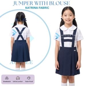 AAF 2026 School Uniform Blouse and Jumper Set Katrina Fabric for Kids uniform for kindergarten girl