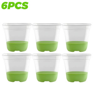 1/12PCS Silicone Nursery Pots Clear Square Plant Pot with Drainage Hole Plastic Flower Pot for Healthy Root Growth Garden Supply
